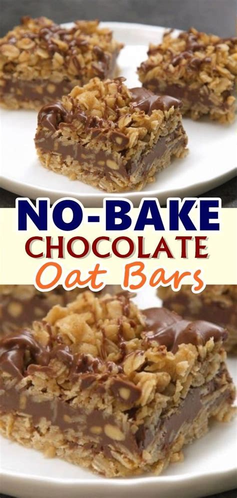 Spread 1/2 of the oat mixture into the prepared pan. No Bake Chocolate Oat Bars | Camping desserts, Chocolate ...