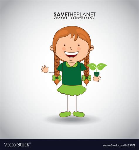 Ecological Kids Royalty Free Vector Image Vectorstock