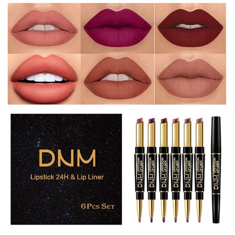 Buy Evpct 6pcs Waterproof Lip Liner And With Lipstick Set Kit Last All Day Dnm Chestnut Nude