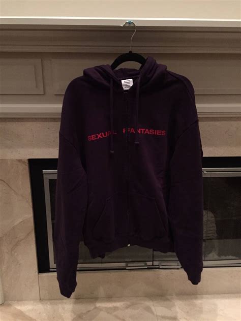 vetements sexual fantasies hoodie grailed