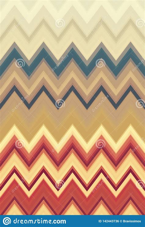 Vintage Retro Pattern Chevron Zigzag Texture Decor Stock Illustration