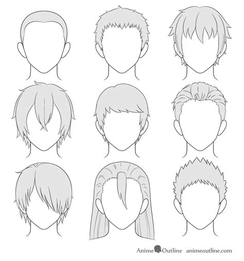How To Draw Anime Male Hair Step By Step Animeoutline Anime