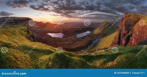 Panoramic View Taken At The Quiraing On The Isle Of Skye Scotland Uk