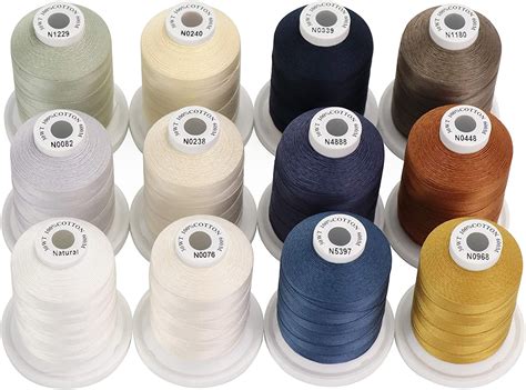 New Brothread 12 Neutralandjean Colors 100 Mercerized Cotton Thread 30wt