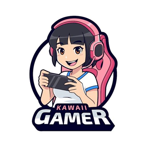 Premium Vector Cute Gamer Character Mascot Logo Gamer Girl Esport