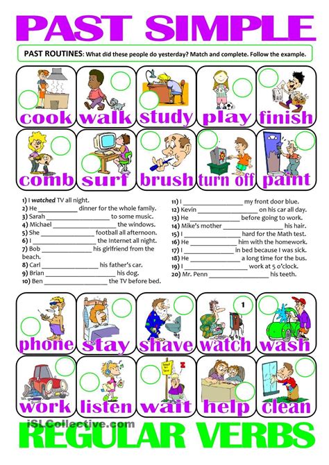 Atividades Simple Past Regular Verbs