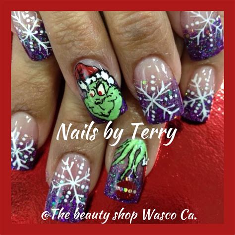 The Grinch Christmas Nails Christmas Nails Acrylic Xmas Nails Holiday