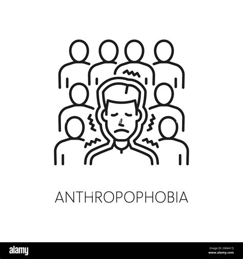 Human Antrophobia Phobia Icon Mental Health Fear Of People