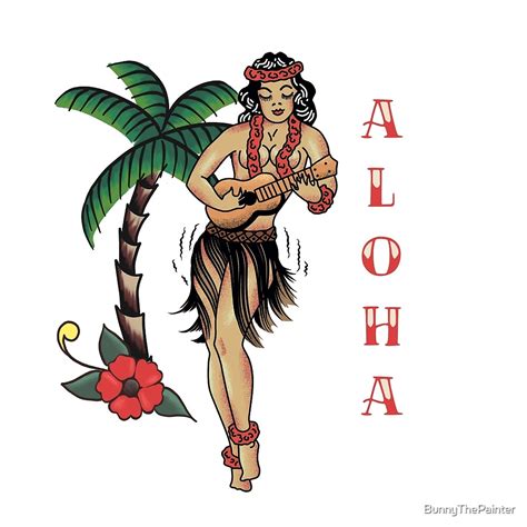 Jerry Style Traditional Aloha Hula Pinup Girl In Hawaii By