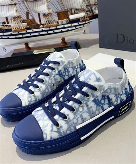 Christian Dior B23 Low Top Sneaker In Blue Dior Oblique Blue Alimorluxury