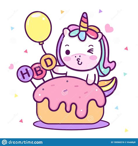 Illustrator Of Unicorn Vector With Balloon Vector Happy Birthday Party