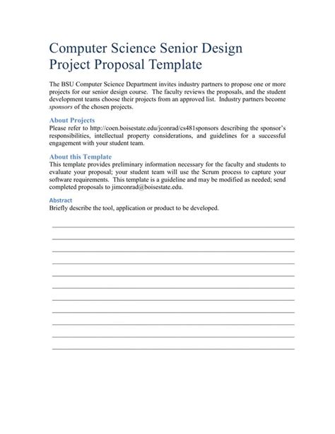 Senior Design Project Proposal Template