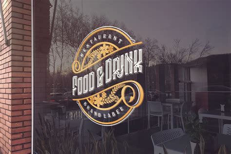 Download Glass Restaurant Logo Mockup | Creative Mockup Templates ...