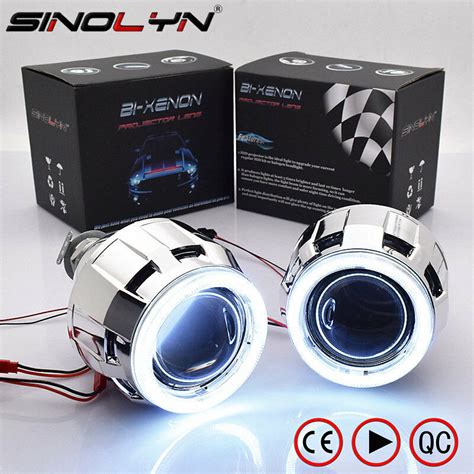 Cat eye 7 inch headlight trim. 2.5 COB LED Angel Eyes Halo HID Bi-xenon Projector Lens ...