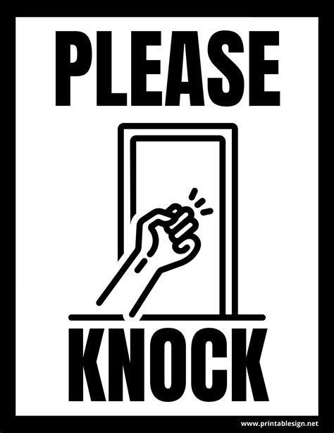 22 Printable Please Knock Signs Check More At