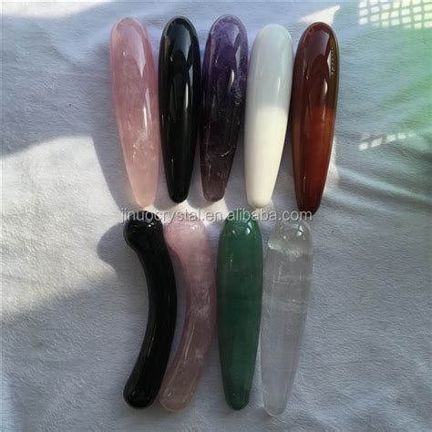 Assorted Natural 17cm Crystal Dildos Rose Quartz Crystal Penis Jade