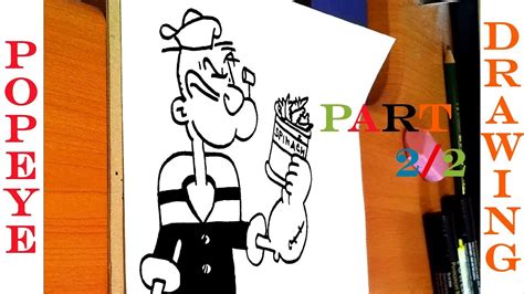 How To Draw Popeye The Sailor Man Step By Step Easy Tutorial 22