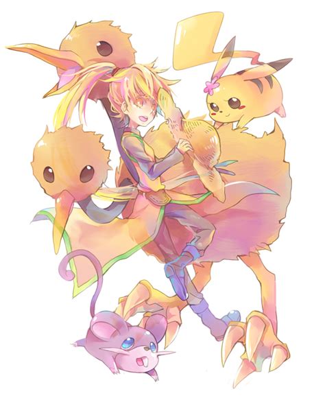 Pikachu Yellow Rattata Doduo And Chuchu Pokemon And More Drawn