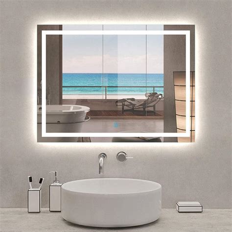 Large Illuminated Led Bathroom Mirror With Demister Pad Rated