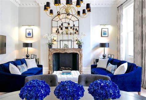 Black White And Royal Blue Living Room Information