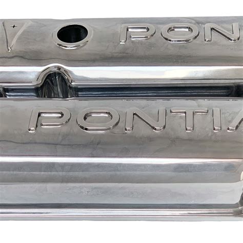 Pontiac Polished Valve Covers Raised Letter Logo Die Cast Aluminum