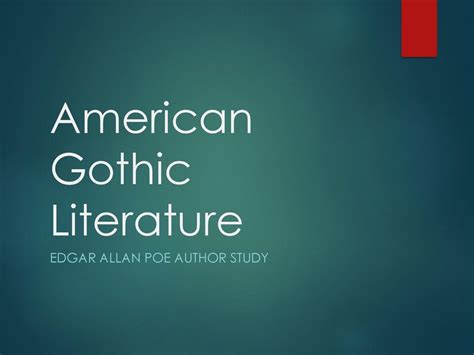 American Gothic Literature Ppt Download