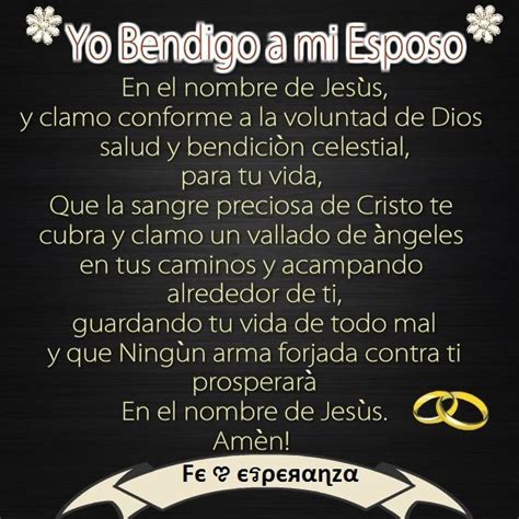 Yo Bendigo A Mi Esposo En El Nombre De Jesús Y Declaro Sobre Su Vida