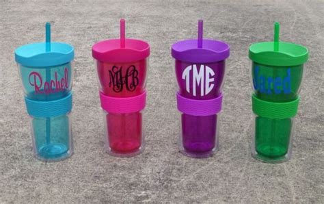 Personalized Tumbler With Straw Assorted Colors