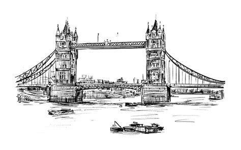 Premium Vector Sketch Of London Tower Bridge Hand Draw
