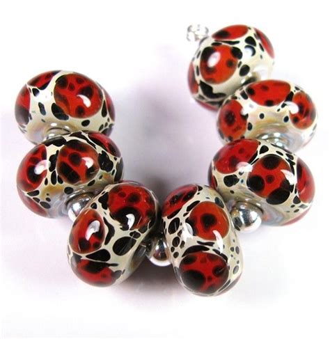 Red Leopards Bbglassart Lampwork Boro Bead Beads Lampwork Beads Glass Beads Clay