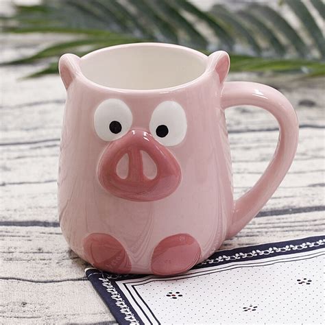 Buy Very Cute Pink Cartoon Pig Ceramic Mug Funny