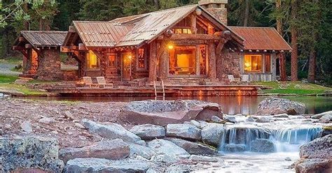 Cabins & chalets bed & breakfast & inns lodging. LOG CABIN WITH WATERFALL | Our home down a country road ...