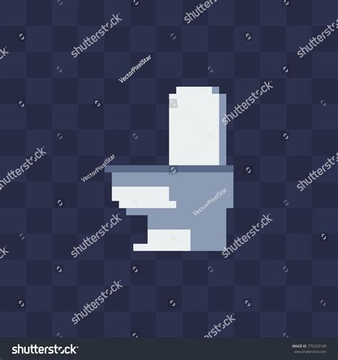 Toilet Pixel Art Style Icon Isolated Vetor Stock Livre De Direitos