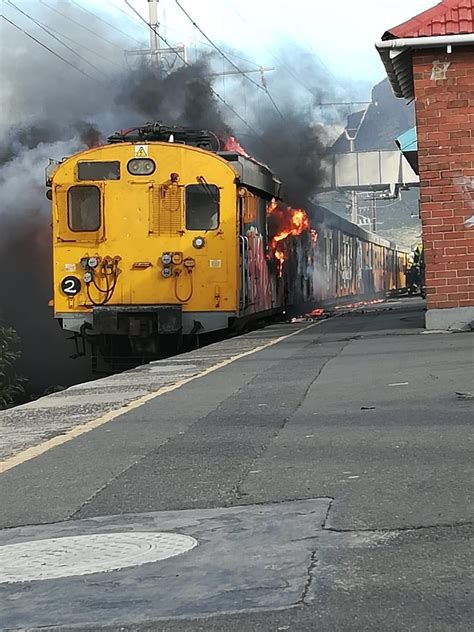 Burning Train Causes Delays For Commuters Capetown Etc