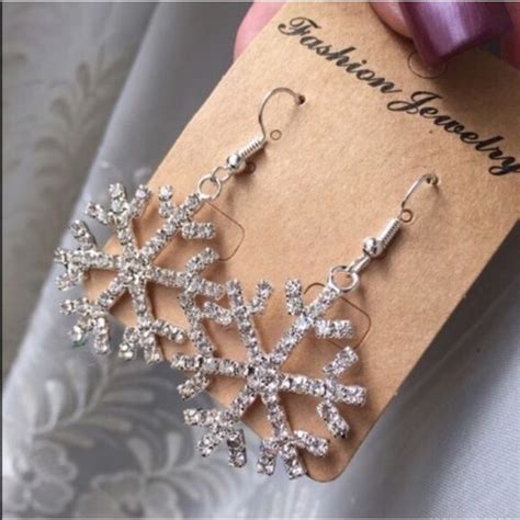 ️sparkling snowflake earrings snowflake earrings large earrings fashion design