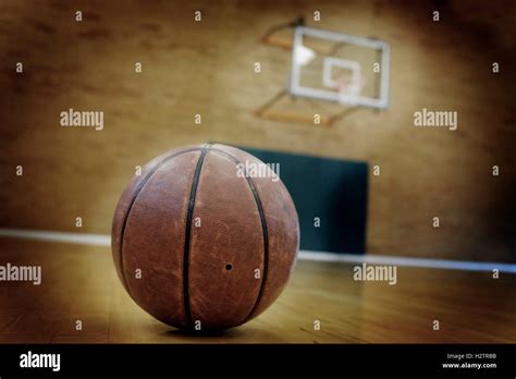 Basketball On Floor Empty Basketball High Resolution Stock Photography