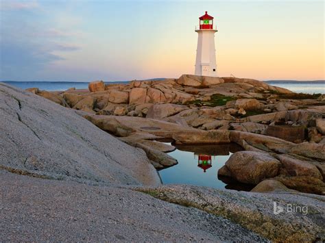 Canada Rock Beach Sunset Lighthouse 2018 Bing Preview