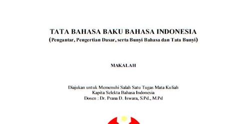 Contoh Cover Makalah Yang Ada Nama Dosen - Galeri Sampul
