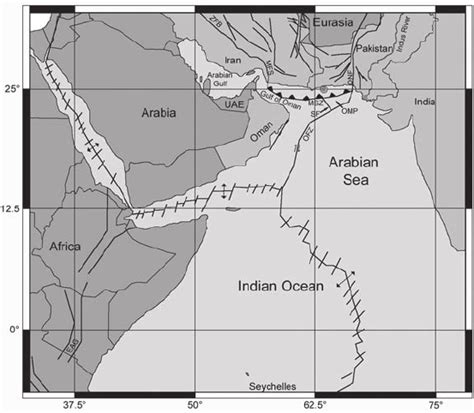 Plate Tectonic Setting Of The Arabian Sea And Surrounding Countries