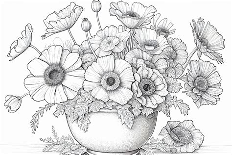 Top 20 Free Printable Realistic Flower Coloring Pages for Adults