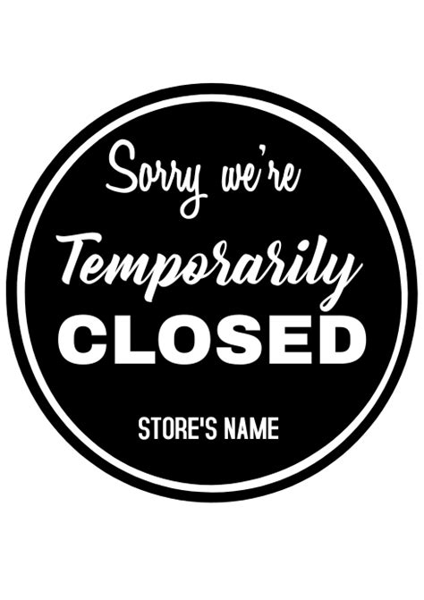Temporarily Closed Template Postermywall