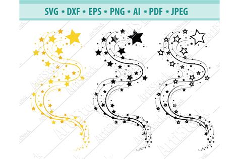 Tools Cutting And Carving Little Star Dxf And Png Shooting Stars Svg Eps