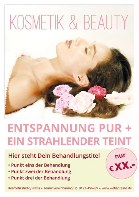Plakat Kosmetik Angebot Din A1 Kosmetik Massage Wellness