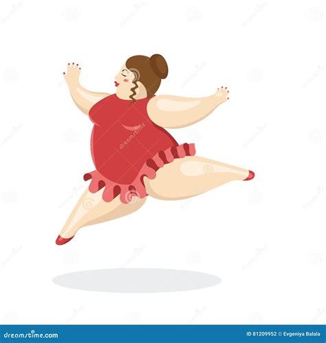 Vector Illustration With Very Big And Nice Ballerina Fat Ballet Dancer