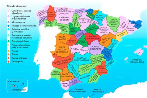 El Mapa De La Atracción Turística Más Popular De Cada Provincia De España