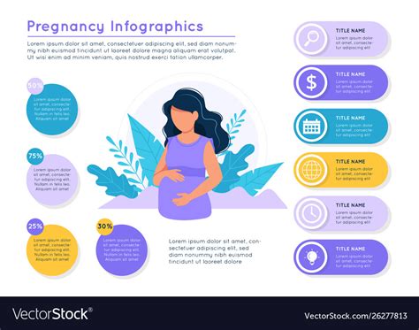 Pregnancy Infographics Pregnant Woman With Nature Vector Image