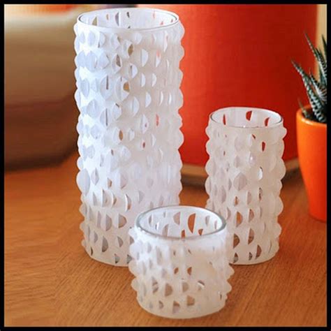 Dollar Store Crafter Cut Paper Candle Holders