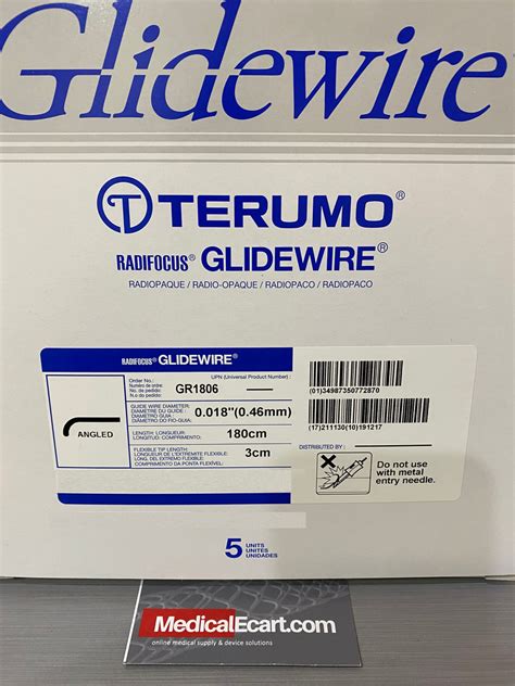 Terumo Gr1806 Glidewire Guidewire Standard Diameter 0018 Length