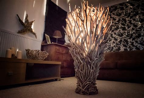 Large Driftwood Floor Lamp Celtic Coast Creations