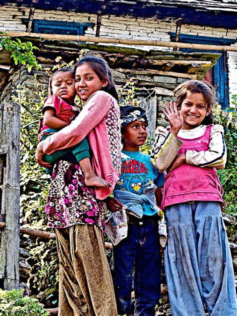 Friendly Nepali People Seen In A Mountain Village In Nepal Photograph